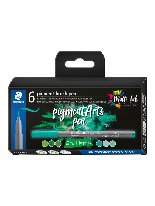 Маркери Staedtler Pigment Arts 371, 6 цвята, 371 c6-3