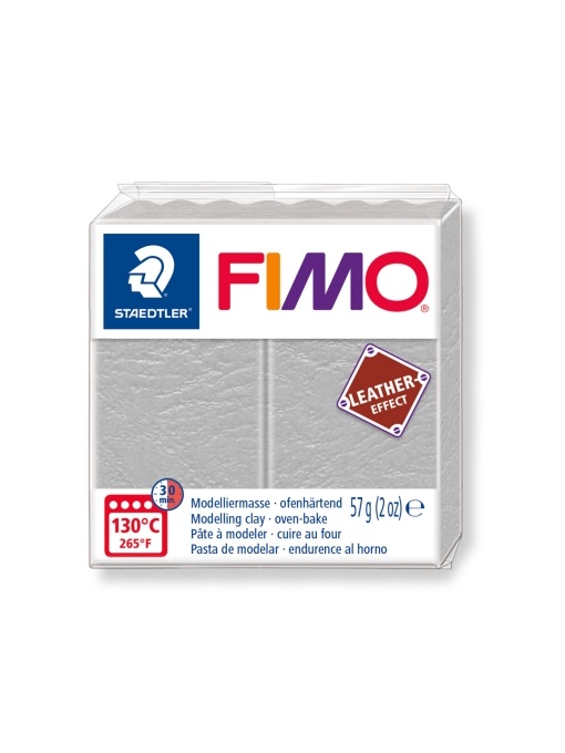 Полимерна глина Fimo Leather 8010, 57g, сив 809