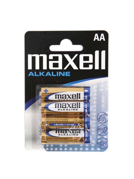 Батерия Maxell, LR06/AA, алкални, 1.5V, 4 бр, бл