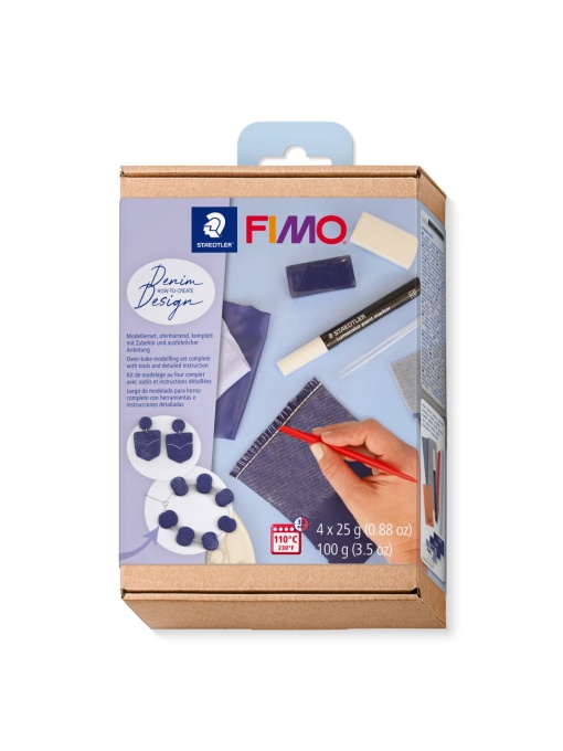 Комплект глина Staedtler Fimo, 4 х 25g, Jeans effect