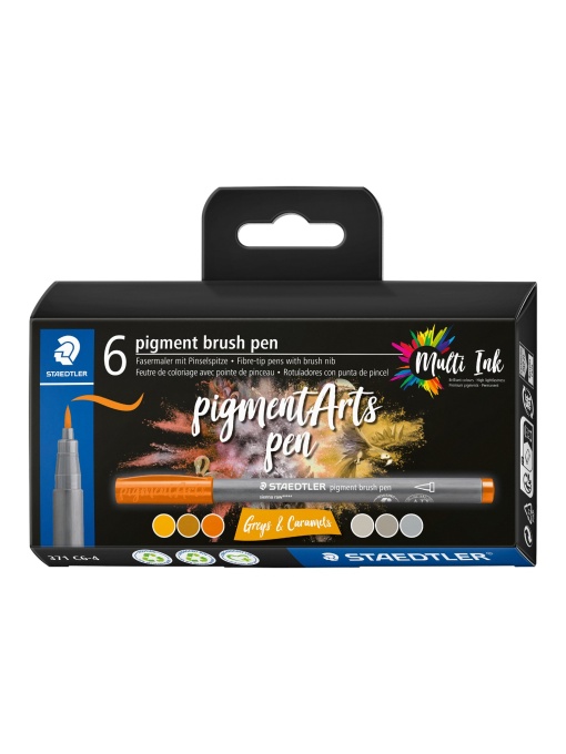 Маркери Staedtler Pigment Arts 371, 6 цвята, 371 c6-4