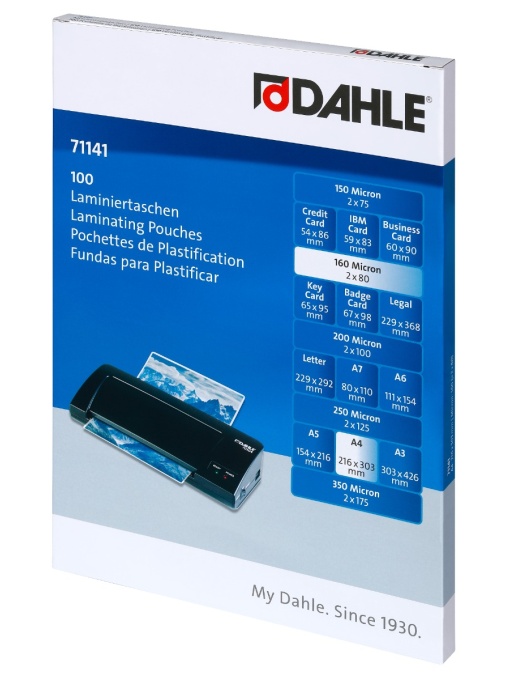 Фолио за ламиниране Dahle А4, 216x303mm, 80 микрона опаковка 100