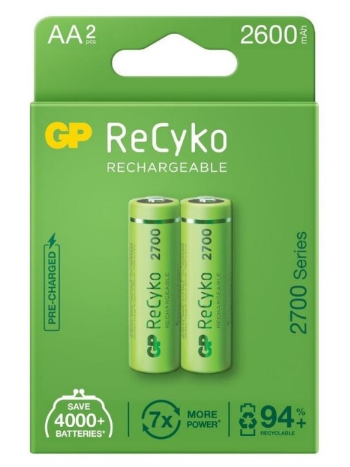 Батерия акум. GP 2600mAh, R6, AA, 1.2V, NiMH, оп.2