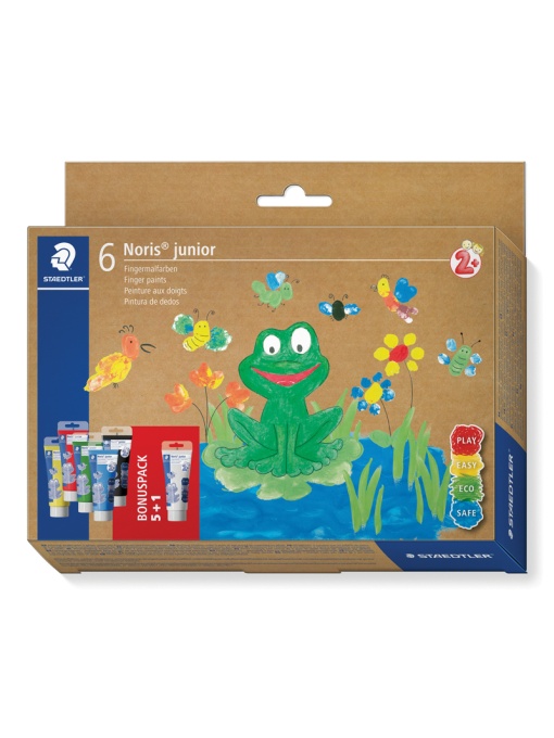 Боя Noris Junior finger paint, 6 цвята x 75 ml