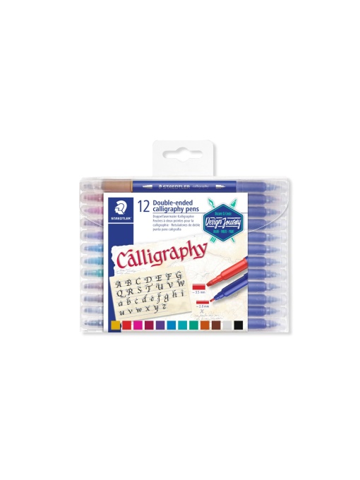 Калиграфски маркери Staedtler Design Journey , двувърхи, 12 цвята
