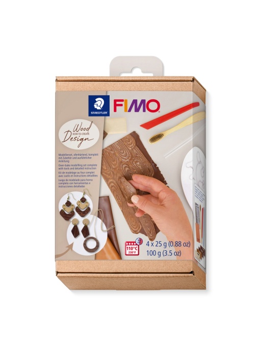 Комплект глина Staedtler Fimo, 4 х 25g, Wood effect