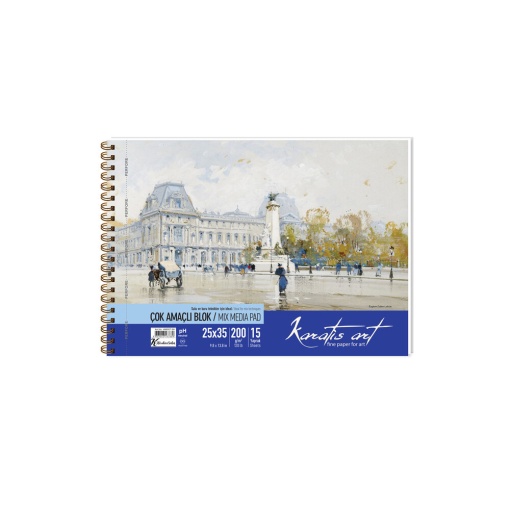 СКИЦНИК 25 Х 35 СМ, 15 Л., 200 ГР, ЗА СМЕСЕНА ТЕХНИКА