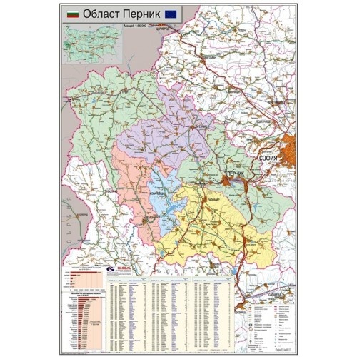 Карта на област Перник