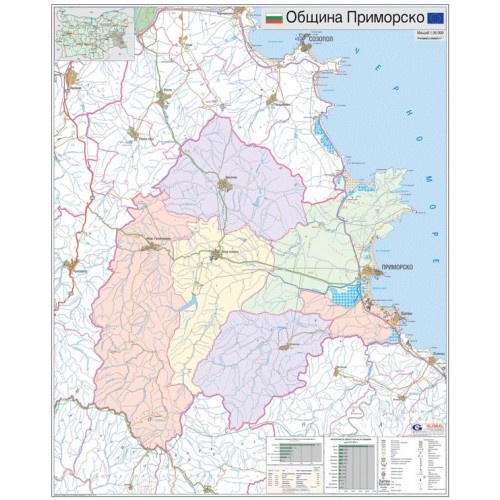 Карта на община Приморско
