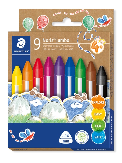 Пастели Staedtler Noris Jumbo 228 14, 9 цвята