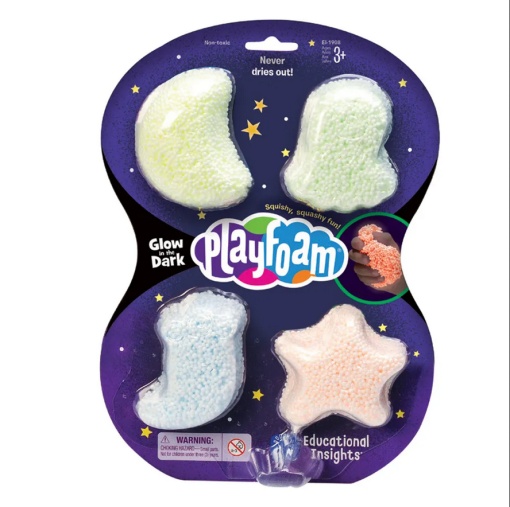 Пяна за игра PLAYFOAM светеща в тъмното 4 бр