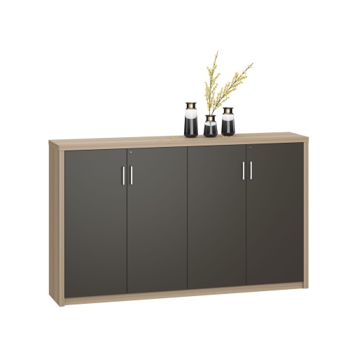 Шкаф Milano RFG, 2000 х 400 х 1200 mm, светъл дъб и сиво