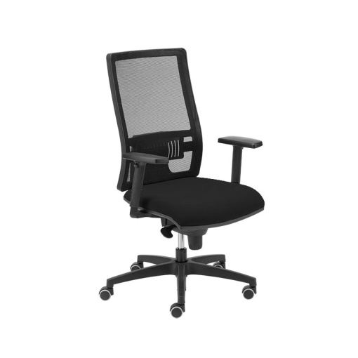 Passion ZC/ASY-T1 Ергономичен работен стол с черна седалка и черна облегалка.