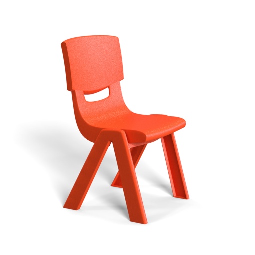 Детски стол Chico, червен, пластмасов, с облегалка, 41 х 35 х 62 cm, RFG