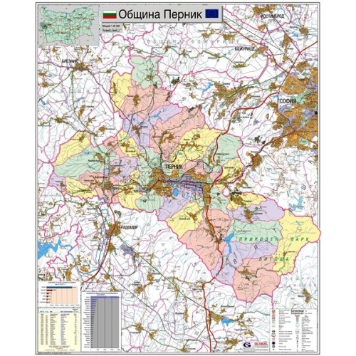 Карта на община Перник