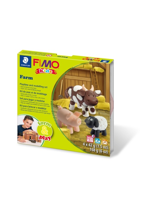 Комплект глина Staedtler Fimo Kids, 4x42g, Farm