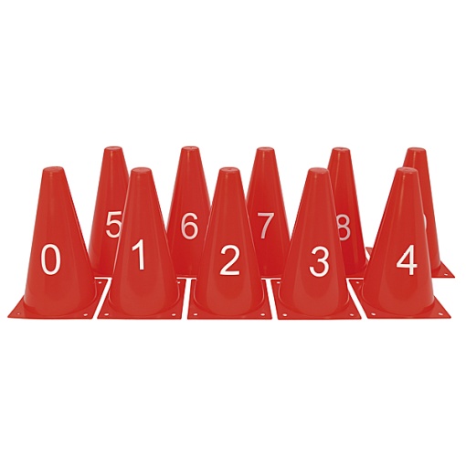 Конуси номерирани 0-9