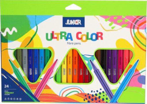 Наситени Флумастери 20+4 Цвята, ТРиъгълни Junior