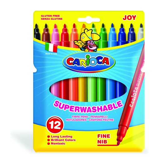 Флумастери Carioca Суперизмиваеми 12 цв.
