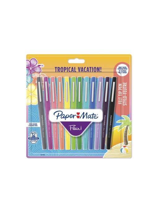 Флумастери Flair 12 цвята, tropical