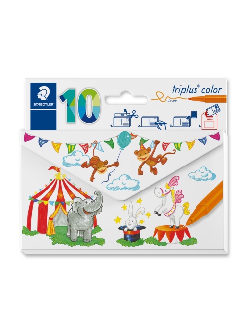 Флумастери Staedtler 323, триъгълни, 10 цвята