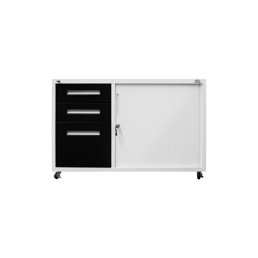RFG Контейнер с шкаф, 100 х 50 х 65 cm, графит и бяло, с ролетна врата.