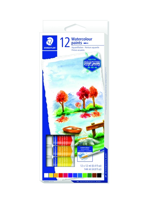 Акварелни бои Staedtler Design Journey , 12 цвята x 12ml
