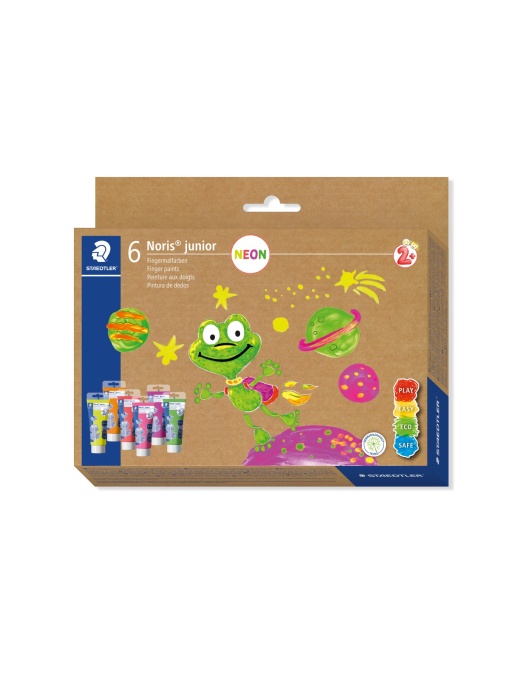 Боя Noris Junior 8816 finger paint, 6 неонови цветове