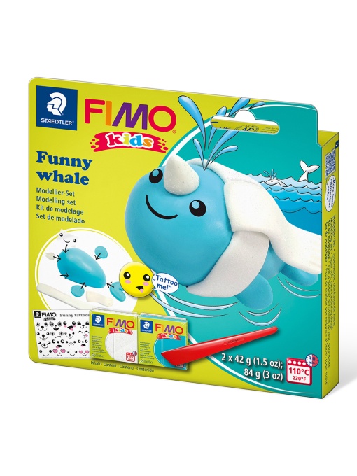 Комплект глина Staedtler Fimo Kids, 2x42g, Whale