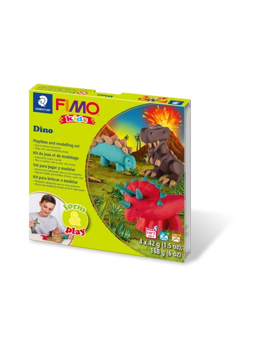 Комплект глина Staedtler Fimo Kids, 4x42g, Dino