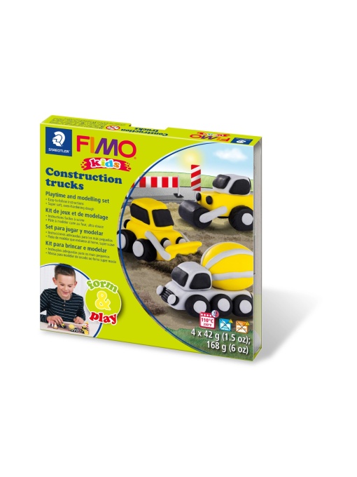 Комплект глина Staedtler Fimo Kids, 4x42g, trucks