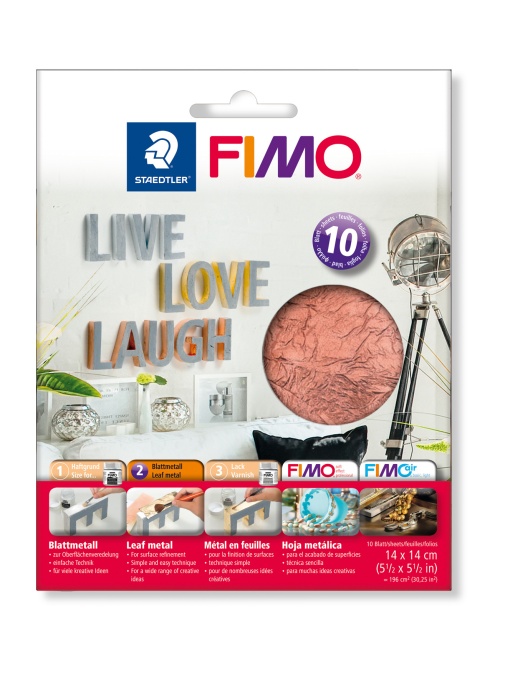 Метално фолио за декорация Staedtler Fimo 8781,10 листа, медно