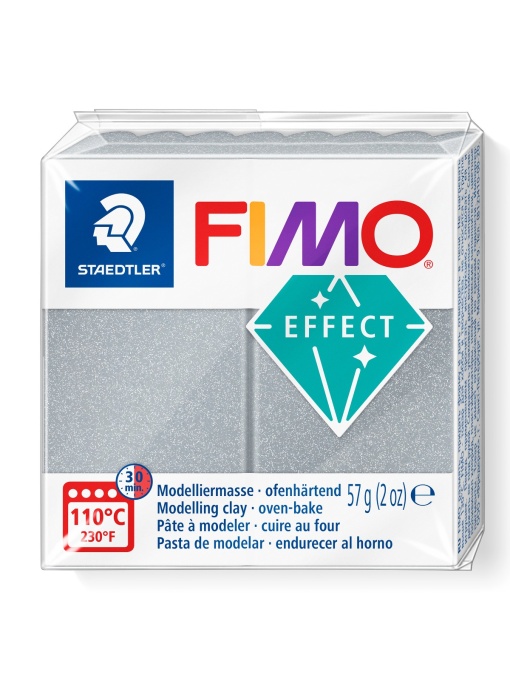 Полимерна глина Staedtler Fimo Effect,57g, мет.сребр 81