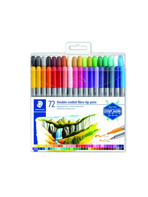 Флумастери Staedtler Design Journey , двувърхи, 72 цвята