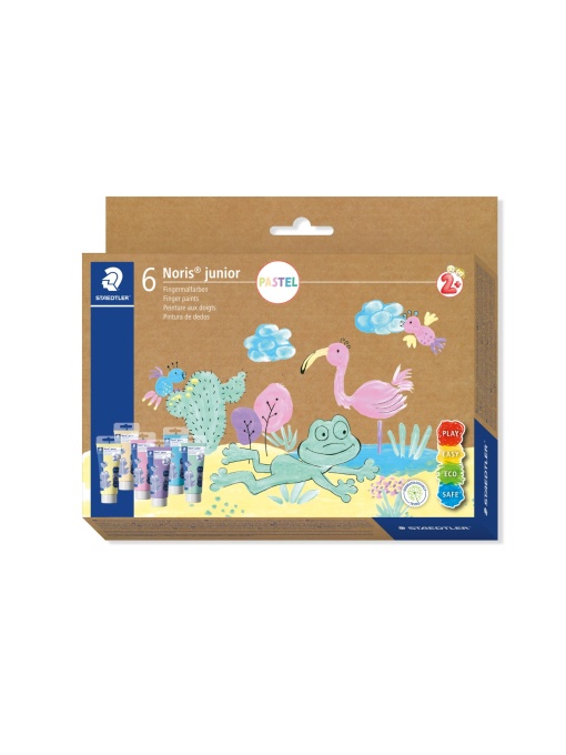 Боя Noris Junior 8816 finger paint, 6 пастелни цветове