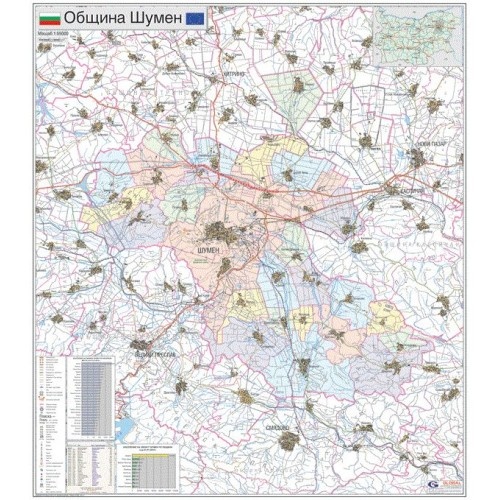 Карта на община Шумен