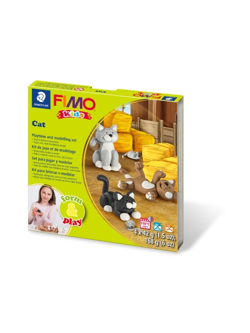 Комплект глина Staedtler Fimo Kids, 4x42g, Cat