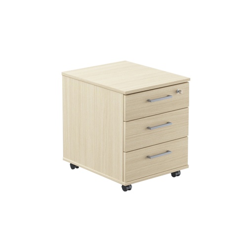 Контейнер Narbutas Optima, 415x500x510 mm, меламин избелен дъб, сива правоъгълна дръжка
