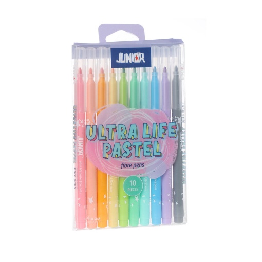Флумастери, 10 Цвята, Пастел Junior