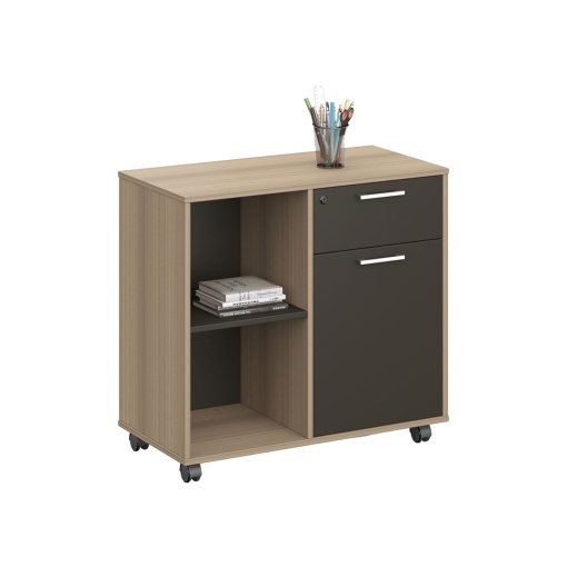Шкаф Milano RFG, 800 х 400 х 750 mm, светъл дъб и сиво