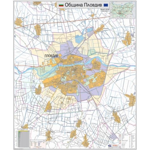 Карта на община Пловдив