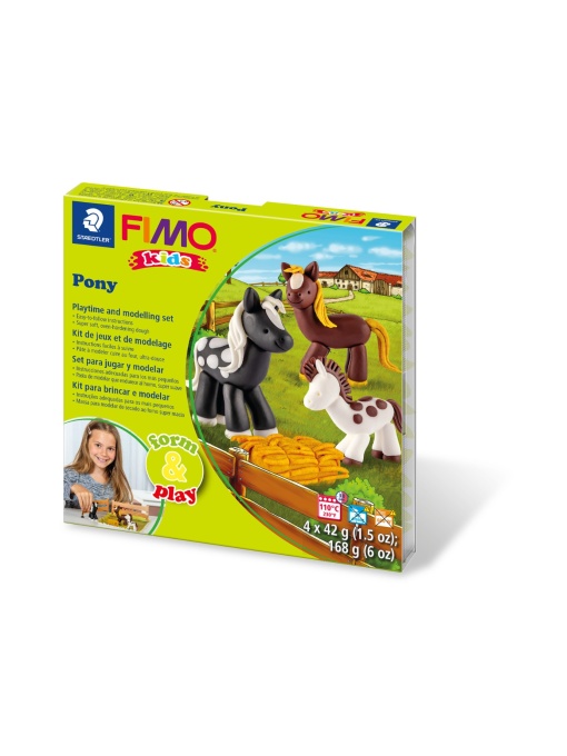 Комплект глина Staedtler Fimo Kids, 4x42g, Pony