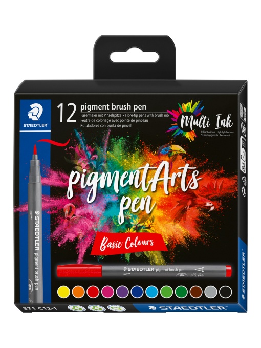 Маркери Staedtler Pigment Arts 371, 12 цвята, 371 c12-1