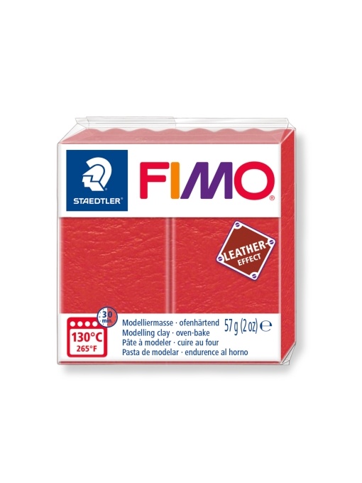 Полимерна глина Fimo Leather 8010, 57g, светлочервен 249