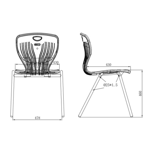 Ученически стол Maxima A, боровинка, 43 х 45 х 46 cm, от VIII до XII клас, RFG