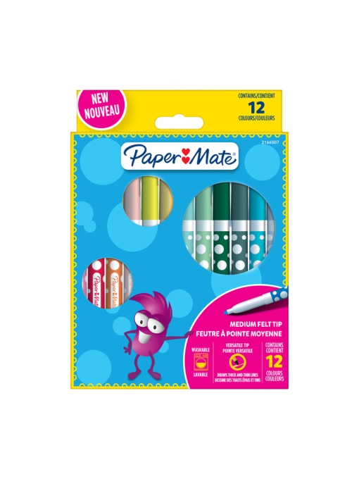 Флумастери Papermate Kids Colouring, 12 цвята