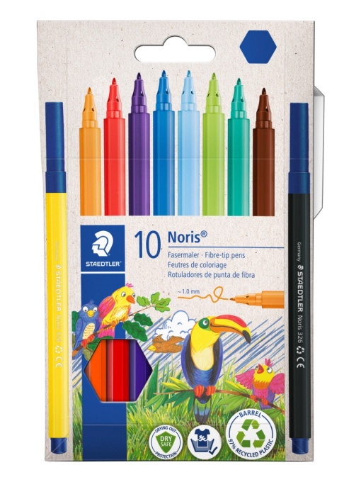Флумастери Staedtler Noris 326, 10 цвята