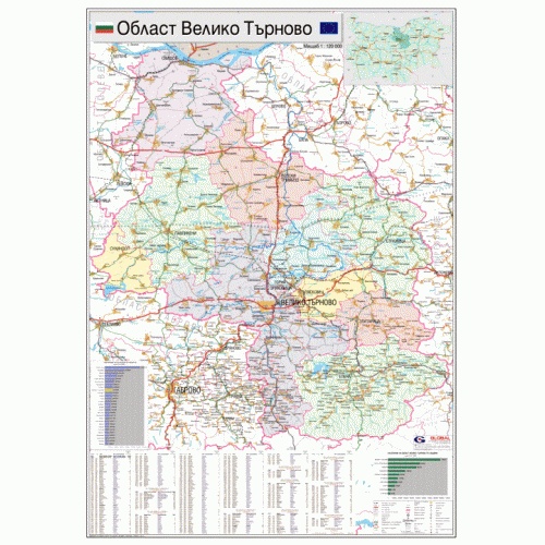 Карта на област Велико Търново