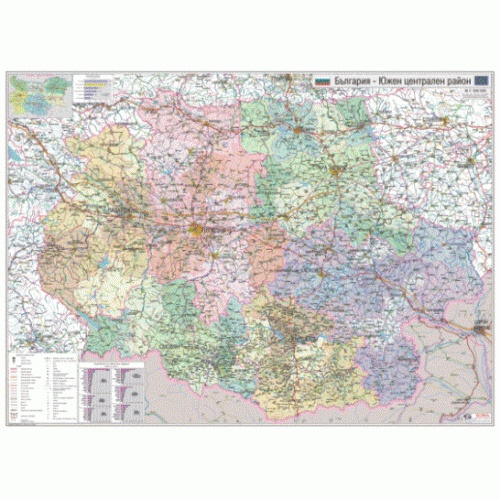 Карта на Южен централен район