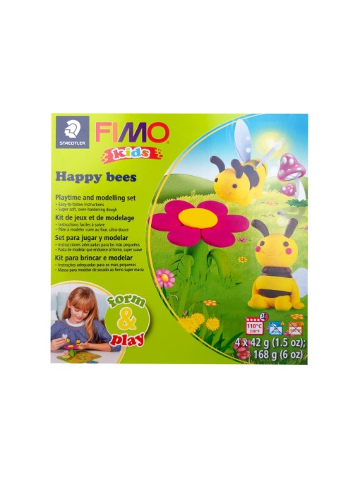 Комплект глина Staedtler Fimo Kids, 4x42g, Happy Bees